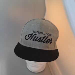 Hustler Hollywood Gray & Black 'Natural Born Hustler' Snapback Hat